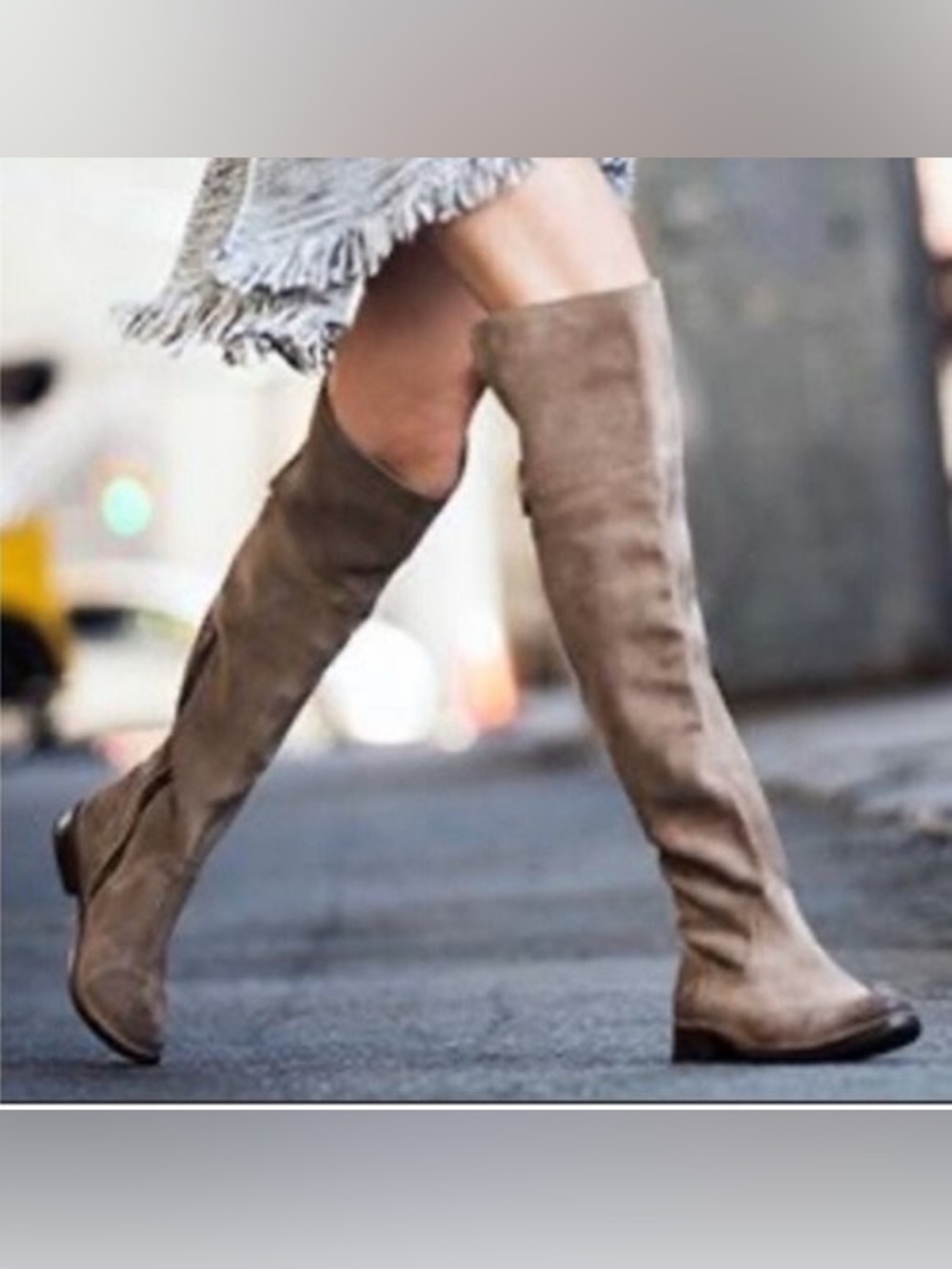 Frye Shirley Ash Taupe Suede Over-the-Knee Boots Size 6.5